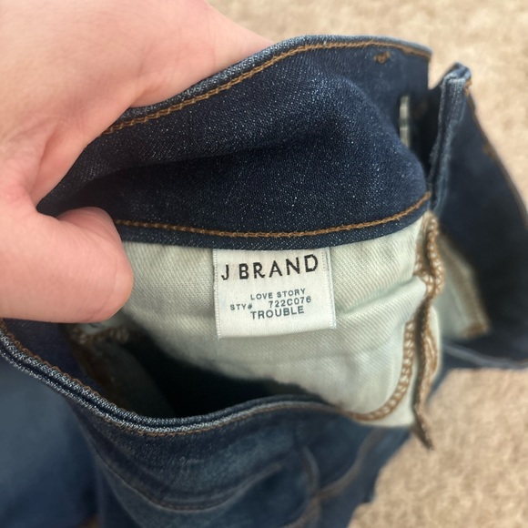 J Brand Love Story Flare Jeans in Trouble Blue Wash EXTRA LONG - Picture 7 of 11